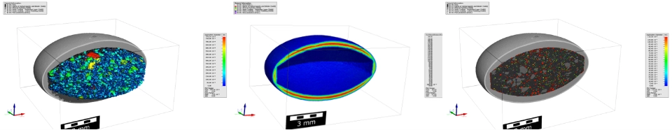 Drei verschiedene Arten geometrischer Analysen, die an der Sinupret® forte-Tablette durchgeführt wurden.