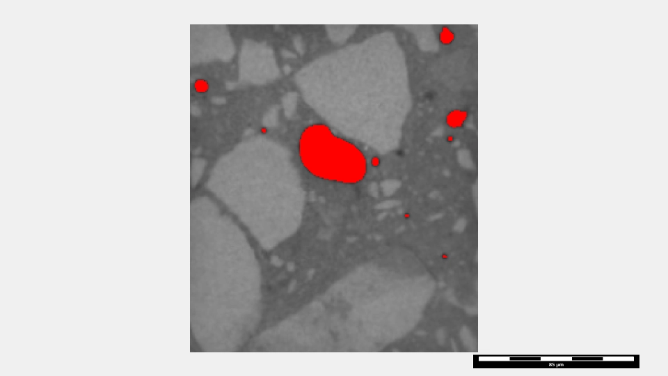 Segment pores with Otsu thresholding