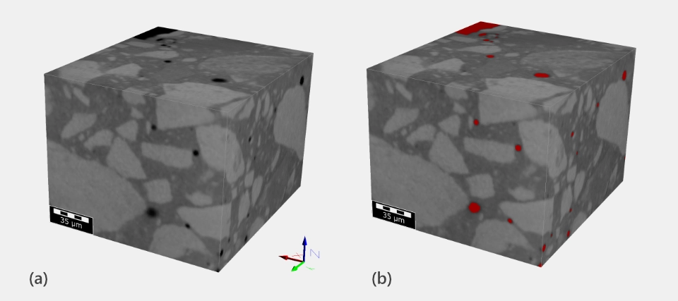 (a) 3D visualization of data, (b) 3D visualization of data with segmentation