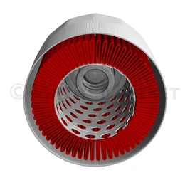 Complete oil filter with 60 pleats