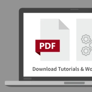 Ein Laptop, der ein PDF-Tutorial anzeigt und unser umfangreiches Angebot an digitalen Lernmaterialien und Anleitungen symbolisiert.