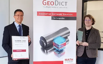 Andreas Wiegmann Ph.D. (CEO) and Dr.-Ing. Martina Hümbert (Business Manager Material R & D) received the award and certificate. 