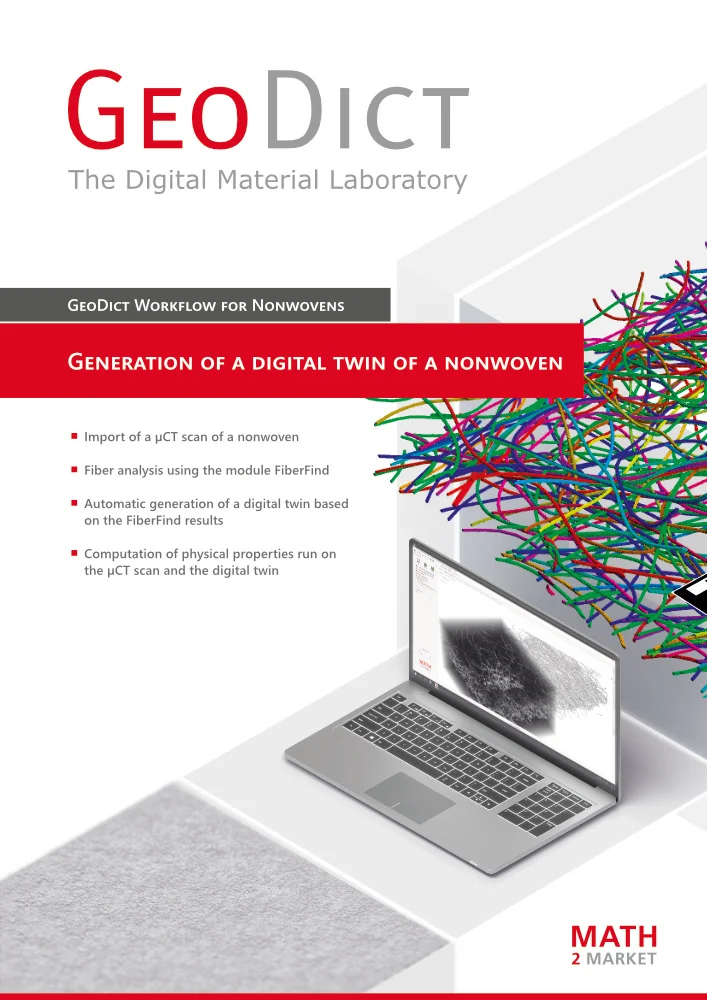 GeoDict Workflow für Vliesstoffe - Erzeugung eines digitalen Zwillings eines Vliesstoffs