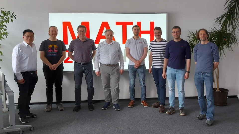 Projekttreffen der Teilnehmer des KI4MaterialModeling Projekts für numerische Simulation, Math2Market und IVW