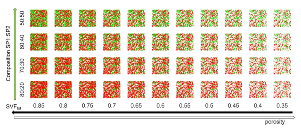 Parameter study regarding the phase distribution in an anode of a solid oxide fuel cell