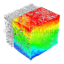 Simulation of temperature distribution in rockwool