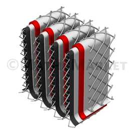 3D model of multiple multilayer filter pleats