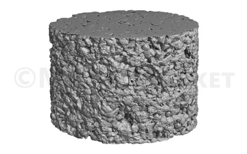 3D-Mikrostrukturmodell eines segmentierten µCT-Bildes eines Gildehauser Sandsteins mit einer Größe von 900×900×570 Voxeln und einer Voxelauflösung von 4,4 µm.