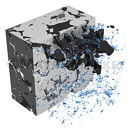 Oil drains brine in a water-wet Berea sandstone - simulated with SatuDict. Black regions indicate oil saturated pores