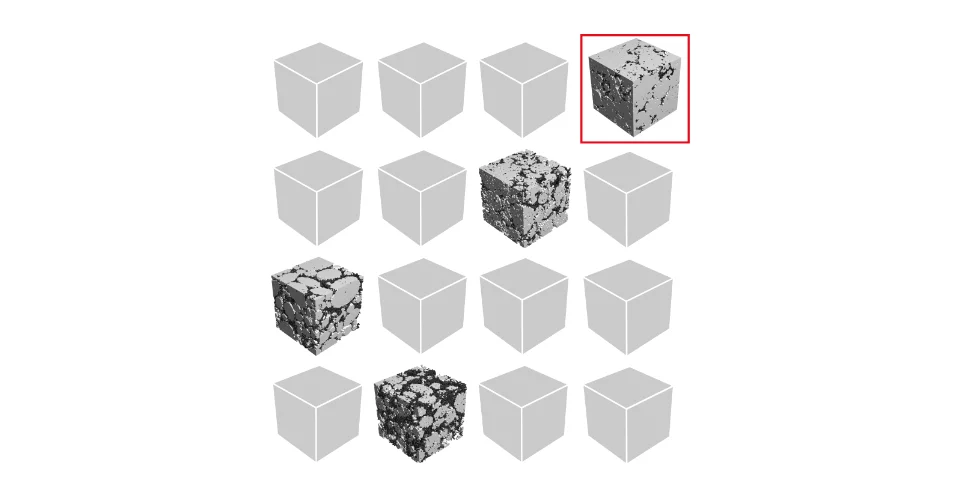 In parameter studies, digital prototypes are quickly designed by varying the statistics of the geometry that control the material properties.