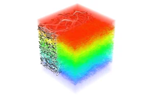 Visualization of pressure drop in a nonwoven structure