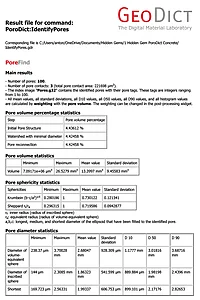 Ergebnisse in einer GeoDict-Ergebnisdatei